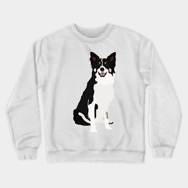 Border Collie Dog Sitting Crewneck Sweatshirt by simonescha